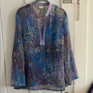 Covington Multicolor Paisley Sheer Tunic